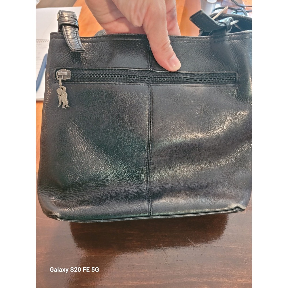 Vintage Y2K 90's American Angel Leather Slouch Hobo Logo Shoulder Bag Purse - Picture 15 of 16
